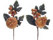 Pack of 12 Decorative Copper Orange and Green Artificial Glittered Apple and Pear Craft Picks 12