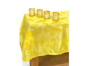 2 Summer Bloom Yellow Butterfly Tablecloth and Votive Candle Holder Sets