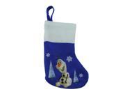 8.5 Blue and White Disney Frozen Olaf the Snowman Mini Christmas Stocking