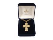 Gold Religious Four Way Cross Pendant Necklace 24
