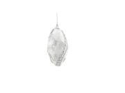 4ct White and Silver Beaded and Glittered Shatterproof Christmas Finial Ornaments 4.5