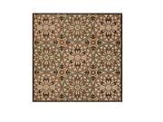 7.5 Pictoric Pinwheel Peanut Butter Brown Beige and Tan Square Area Throw Rug