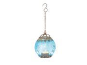 6.25 Aqua Blue Chic Bohemian Glass Tea Light Candle Holder Lantern