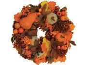 10 Autumn Harvest Gourds and Berries Artificial Thanksgiving Wreath Decoration