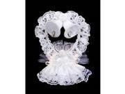 8.5 Victoria Lynn White Lace Swan Heart and Bells Wedding Cake Topper