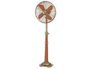 53 Stylish Gold Base and Neck with Cherry Wood Grain Body Standing Floor Fan