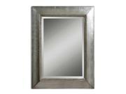 50 Antiqued Silver Leaf Black Brushed Framed Beveled Rectangular Wall Mirror