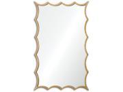 38.5 Darius Wavy Scalloped Wall Mirror with Hand Forged Antiqued Gold Leaf Frame