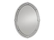 34 Looking Glass Style Frameless Oval Beveled Wall Mirror