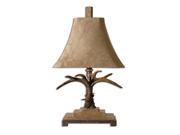 32 Natural Brown Stag Antler Beige Rectangular Bell Shade Table Lamp