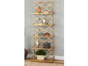 80 Golden Geometric Stretched Oval Etagere Display Shelf