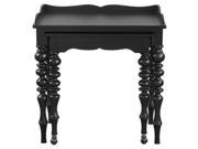 32 Jet Black Hand Turned Rollout Table Writing Desk with Candle Ledges