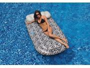 72 Water Sports Wild Things Zebra Print Inflatable Swimming Pool Lounger Raft