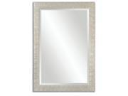 41 Felix Beveled Rectangular Wall Mirror with Textured Antique Silver Frame