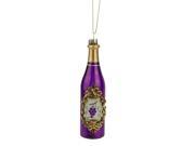 5.5 Tuscan Winery Purple Wine Bottle Glass Christmas Ornament