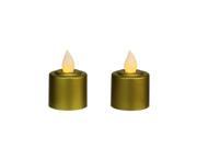 Pack of 2 Gold Battery Operated LED Flickering Amber Lighted Christmas Votive Candles 2.25