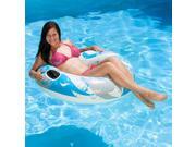 39 Blue Gray and White Cool Flames Inflatable Sport Swimming Pool Inner Tube
