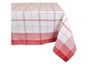 Beautiful Red Radish Plaid Square Cotton Tablecloth 52 x 52