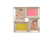 13.75 White Trimmed Glass Encased Photo Picture Frame Collage Wall Decoration