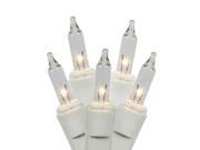 Set of 50 Clear Mini Twinkle Christmas Lights White Wire