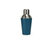 6.5 Fashion Avenue Blue Wave Stainless Steel Mini Martini Cocktail Shaker