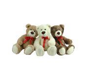Set of 3 Brown Tan Cream Plush Children s Teddy Bear Stuffed Animal Toys 20