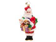 Christopher Radko Glass Santa s Companions Cat and Dog Christmas Ornament 1017309
