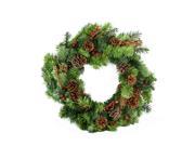 24 Country Twig Pine Cone and Red Berry Artificial Christmas Wreath Unlit