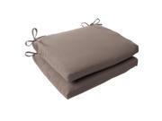 Set of 2 Light Brown Solarium Outdoor Patio Squared Seat Cushions 18.5