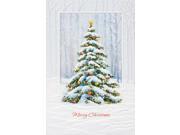 Pack of 16 Celebration Tree Fine Art Embossed Deluxe Christmas Greeting Cards