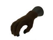 Unisex Brown Knit Winter Magic Touchscreen Gloves One Size