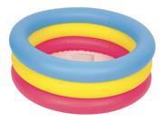 30 Inflatable Pink Yellow and Blue Children s Swimming Pool