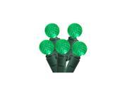 Set of 50 Green LED G12 Berry Christmas Lights 4 Bulb Spacing Green Wire
