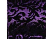 Purple LamÃ© with Black Velvet Leaf Print Wired Craft Ribbon 5 x 10 Yards