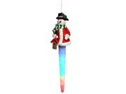 LED Lighted Snowman In Top Hat Icicle Christmas Ornament