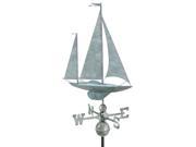 25 Luxury Blue Verde Nautical Yawl Sailboat Weathervane