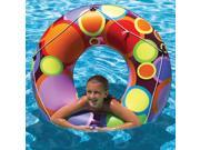 48 Multi Colored Bright Retro Circles Inflatable Swimming Pool Inner Tube
