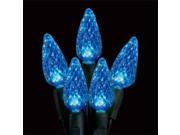 Set Of 70 LED C6 Strawberry Blue Christmas Lights Green Wire