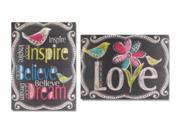 Pack of 4 Black Multi Colored Decorative Chalkboard Wall Plaque 23