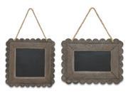 Pack of 4 Rustic Metal Floral Hanging Chalkboards 13 Sq and 13 x 9.5