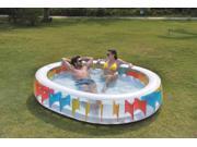 98 Elliptical Shaped Inflatable Pool with Multi Colored Panels