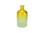 8.75 Fancy Fair Hand Made Transparent Amber Yellow and White Ombre Recycled Spanish Glass Vase