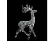 52 LED Lighted Elegant White Glittered Reindeer Christmas Yard Art Decoration