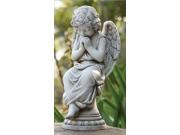 17 Joseph s Studio Praying Cherub Angel on Pedestal Outdoor Garden Statue