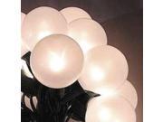 Set of 15 White Pearl G50 Globe Christmas Lights Green Wire