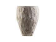 Gray and Brown Honeycomb Style Decorative Roman Dune Ceramic Outdoor Pot 14.2