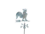 3 Polished Weathered Copper Patina Rooster Outdoor Weathervane