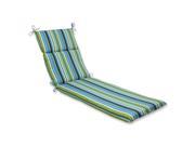 72.5 Strisce Luminose Blue Green and Yellow Striped Outdoor Patio Chaise Lounge Cushion