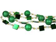 6 Candy Fantasy Green and Gold Beaded Christmas Garland