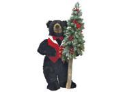 23 Extra Soft Plush Black Bear Holding Pre Lit Christmas Tree Clear Lights